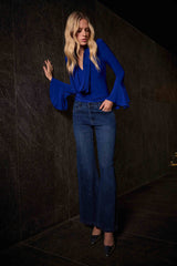 JOSEPH RIBKOFF, 254921, Classic Wide Leg Jeans with Rhinestones
