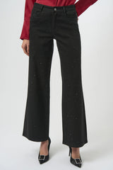 Classic Wide Leg Jeans with Rhinestones -254962
