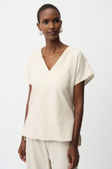 Geometric Textured Jacquard Top  261055
