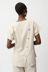 Geometric Textured Jacquard Top  261055