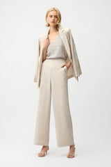 Jacquard Geometrical Texture Wide Leg Pull-On Pants 261056