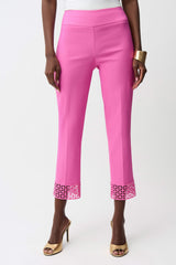 Millennium Pull-On Crop Pants With Guipure Detail 261159