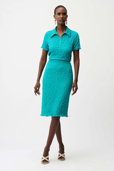 Textured Bubble Knit Pull-On Pencil Skirt 261242