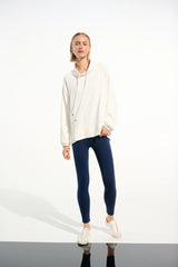 Woven Twill Boxy Tunic With Funnel Collar 261604