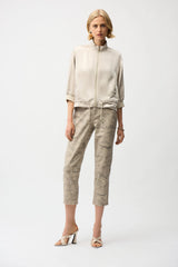 JOSEPH RIBKOFF Satin Boxy Blouson Jacket With Drawstring Hem 261913
