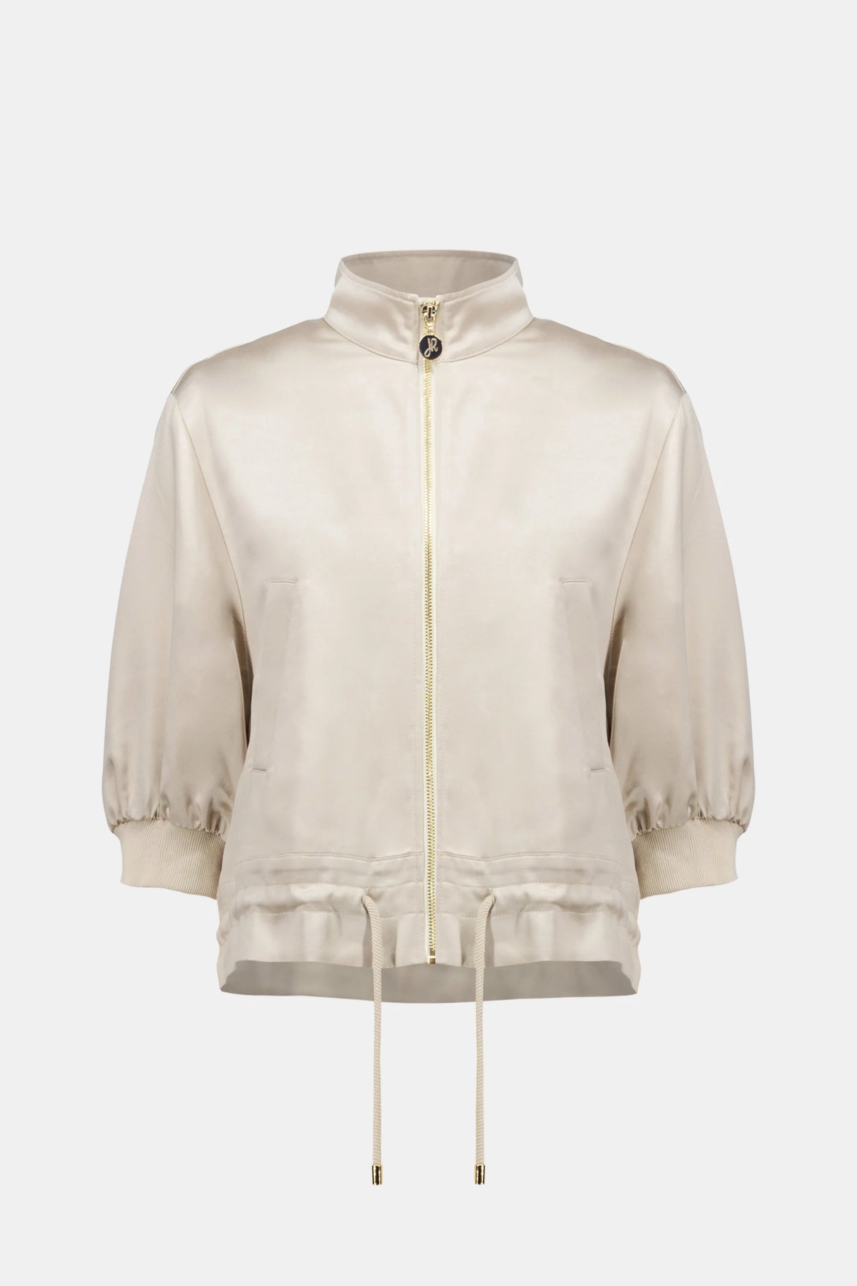 JOSEPH RIBKOFF Satin Boxy Blouson Jacket With Drawstring Hem 261913