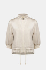 JOSEPH RIBKOFF Satin Boxy Blouson Jacket With Drawstring Hem 261913