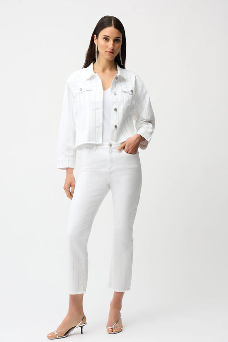 Joseph Ribkoff Straight Crop Jeans With Rhinestones 261974
