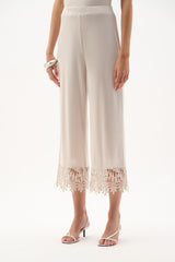 Knit Culotte Pants With Lace Hem 262095