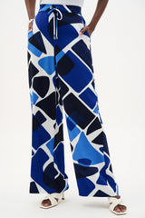Woven Geometric Wide Leg Pull-On Pants 262155