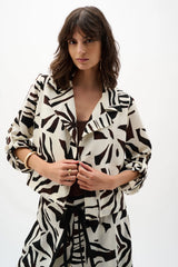 Woven Gauze Tropical Print Boxy Blazer 262193