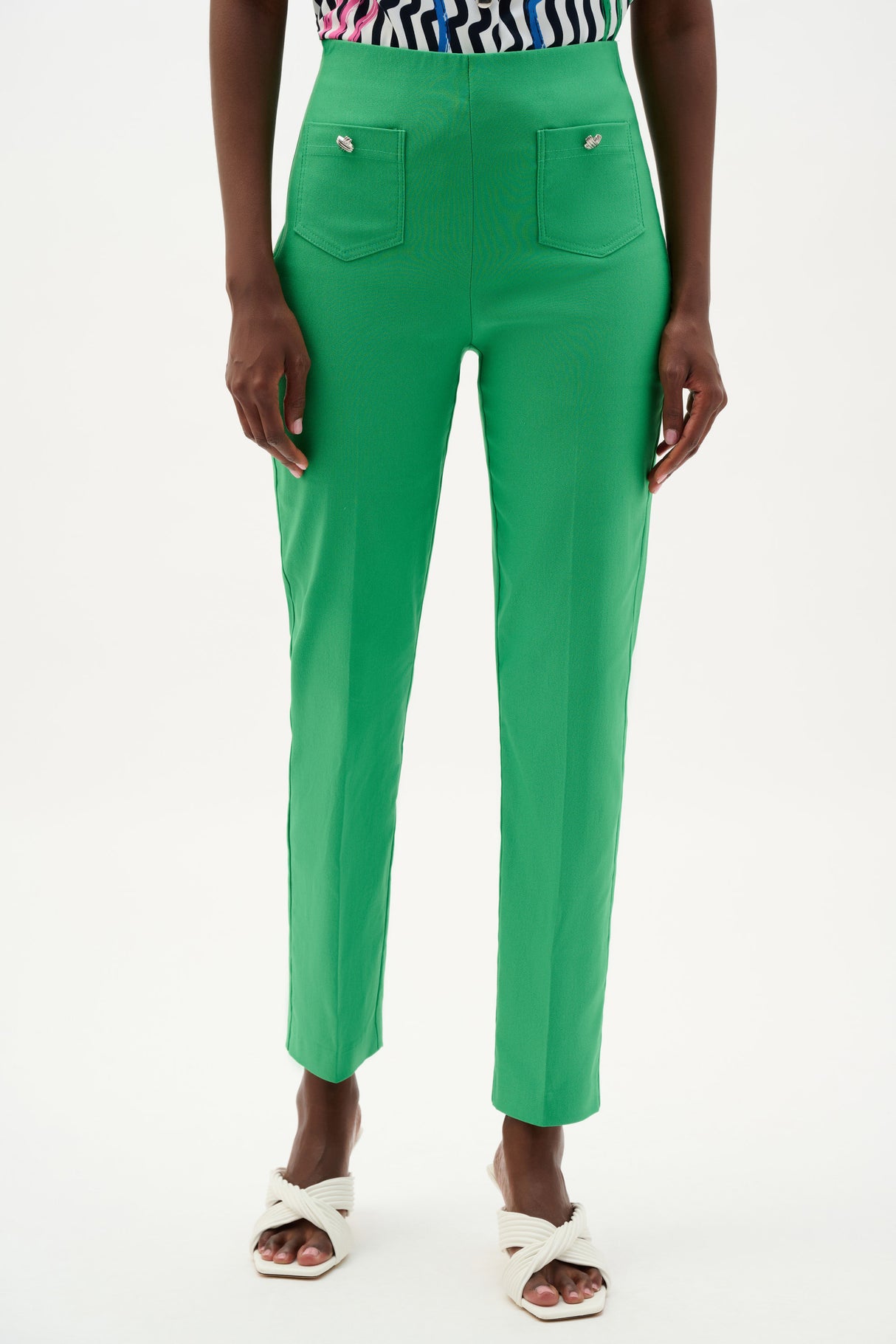 Millennium Pull-On Cropped Pants With Patch Pockets 262197