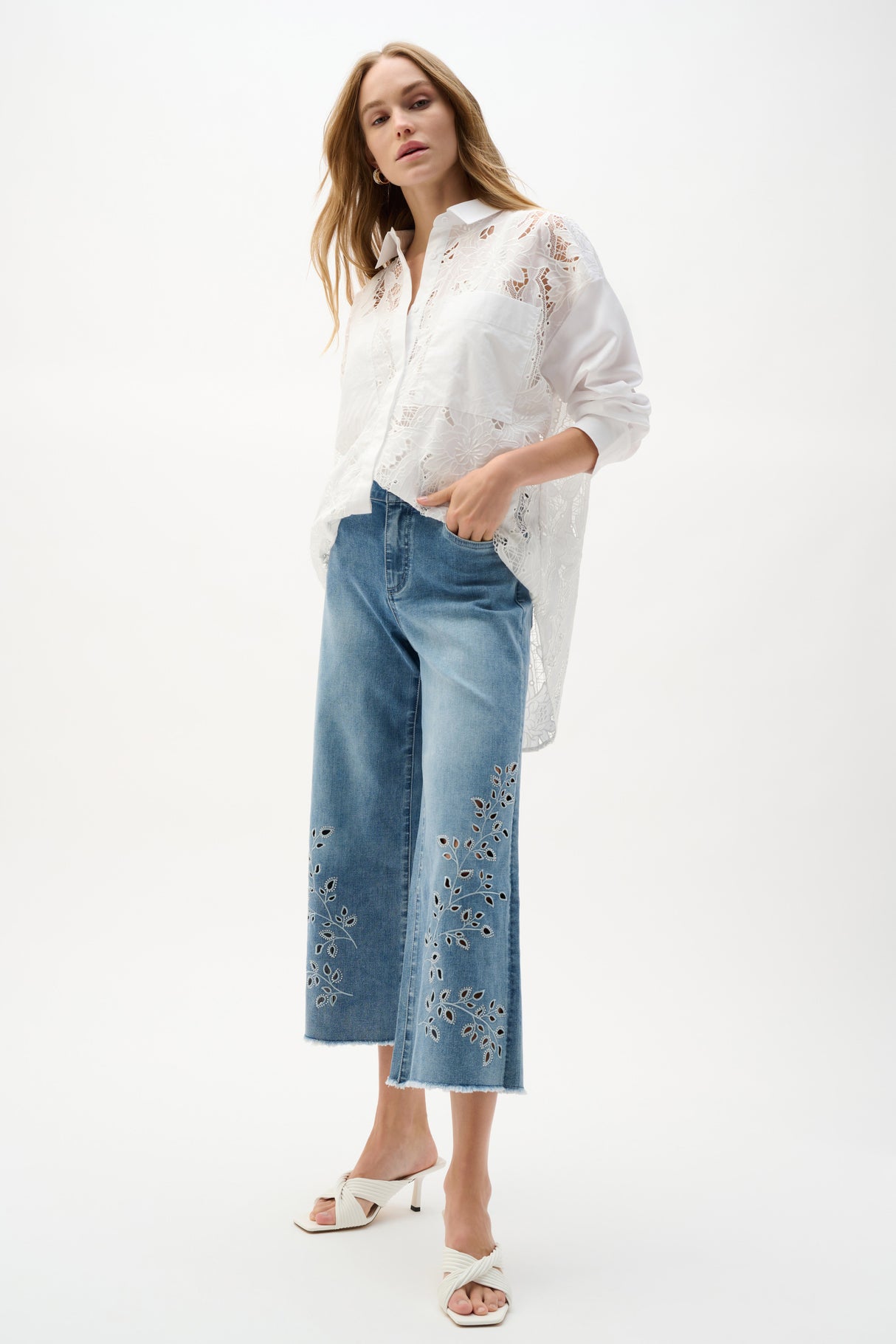 Joseph Ribkoff Wide Leg Crop Jeans  262915