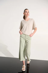 Joseph Ribkoff Goldie | Featherweave Denim Wide Leg Cropped Jeans 262918
