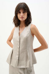 Joseph Ribkoff  Linen Peplum Vest 262944