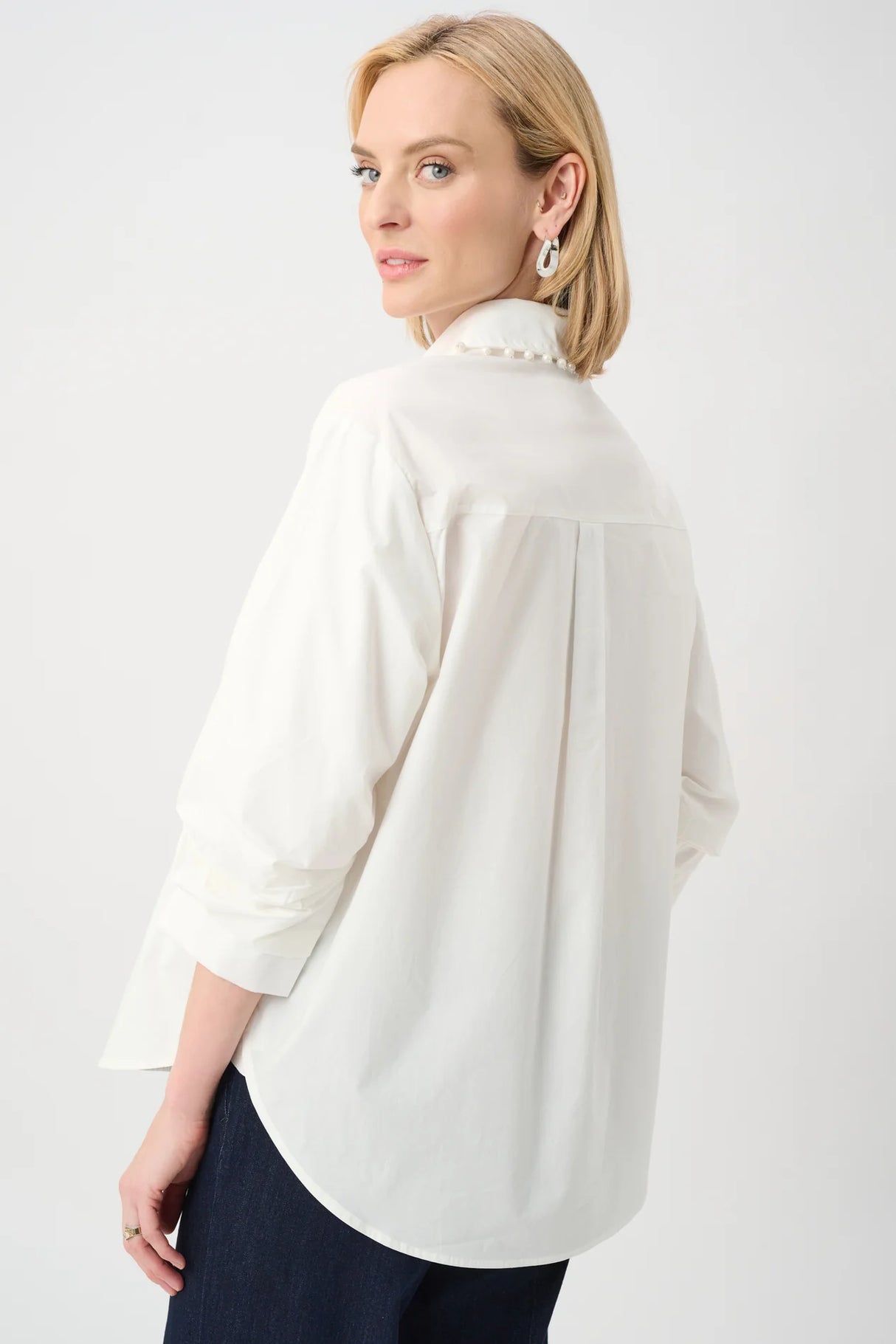 Joseph Ribkoff Cotton Poplin Pearl Blouse 263923