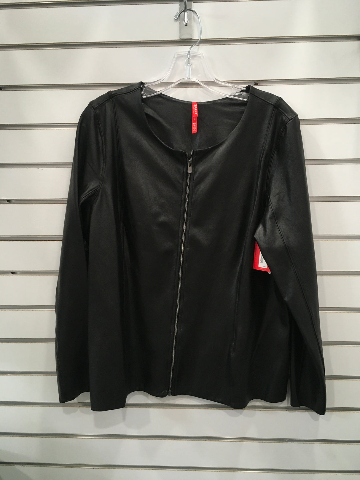 SPANX, FAUX LEATHER JACKET