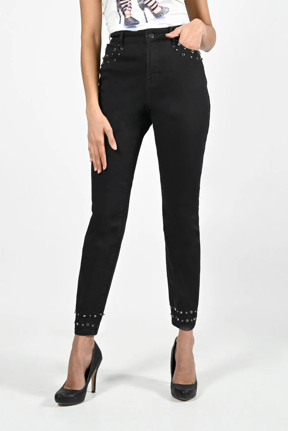 Frank Lyman Black Denim Jean Pant 224564U