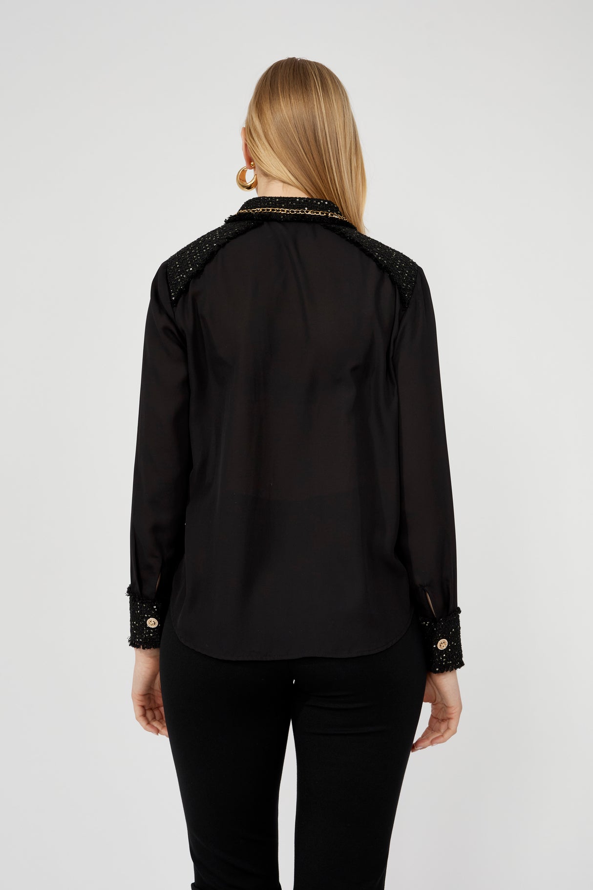 FRANK LYMAN WOVEN BLOUSE BLACK 253783