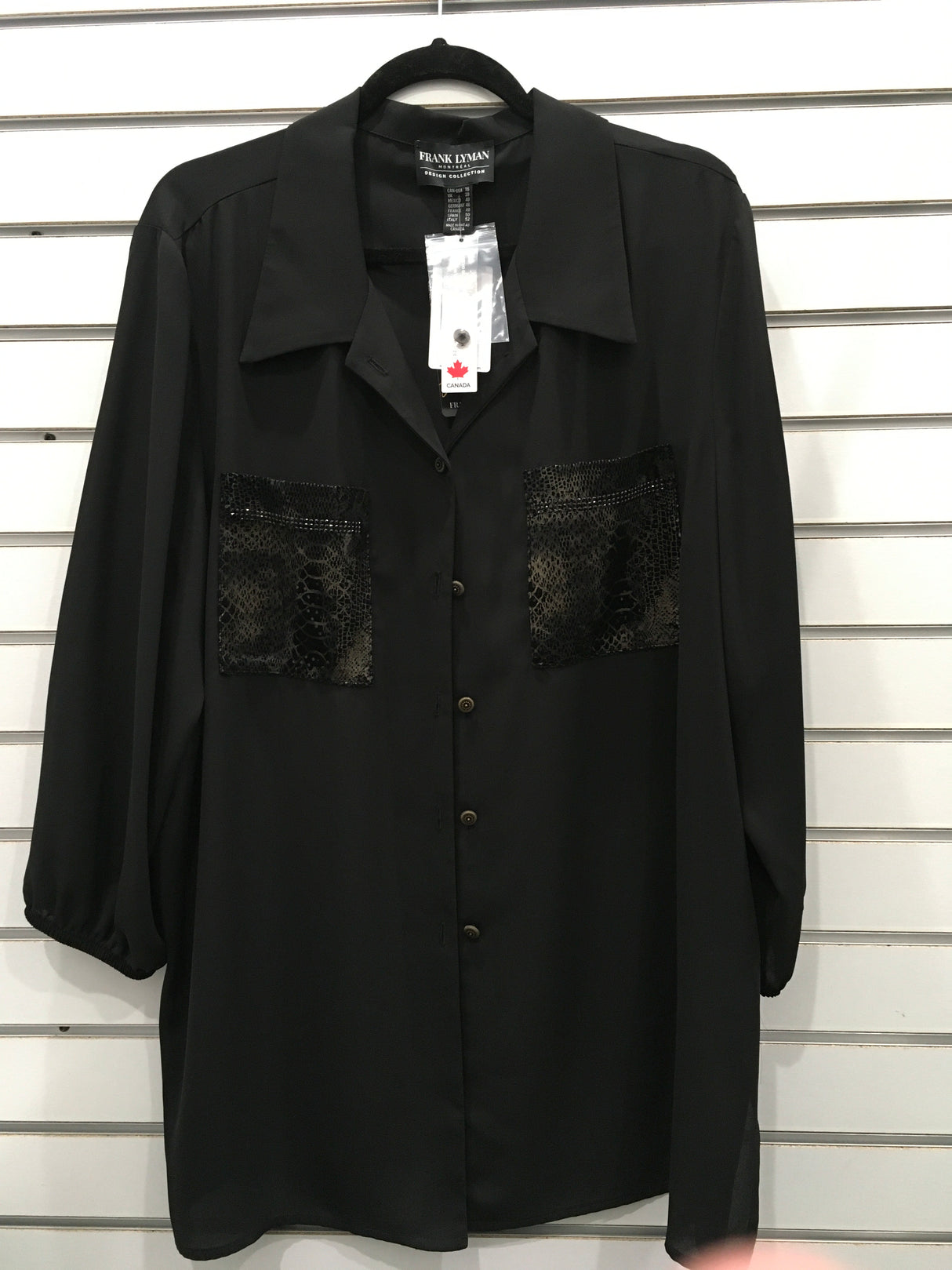 FRANK LYMAN BLACK WITH GOLD SNAKE SHIRT 214325