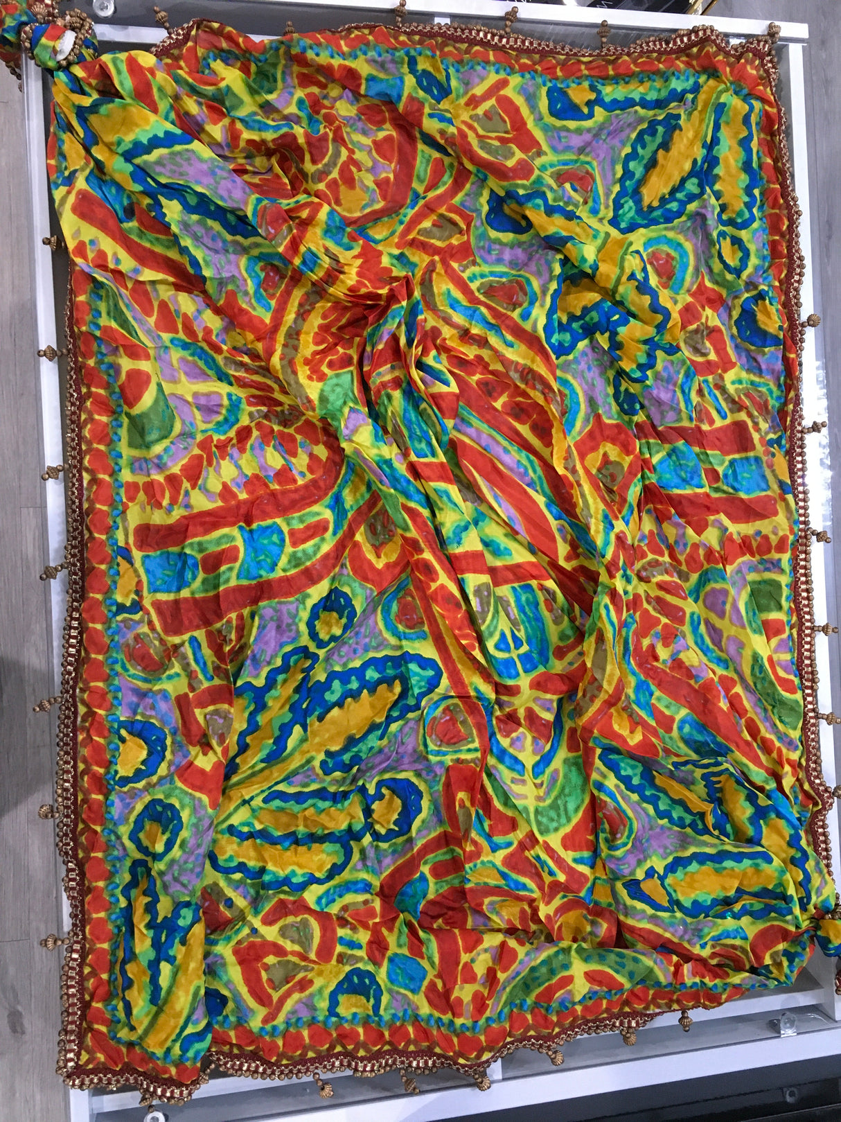 RW Scarf - Multicolored Beaded Edge