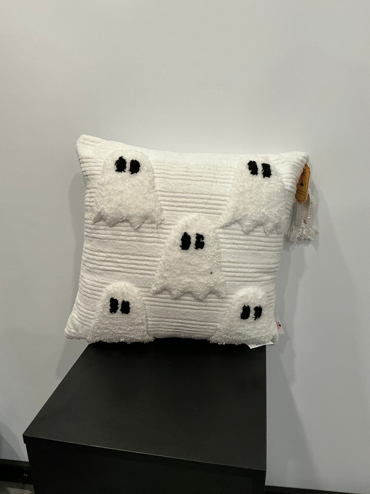 Neutral Ghost Accent Halloween Pillow