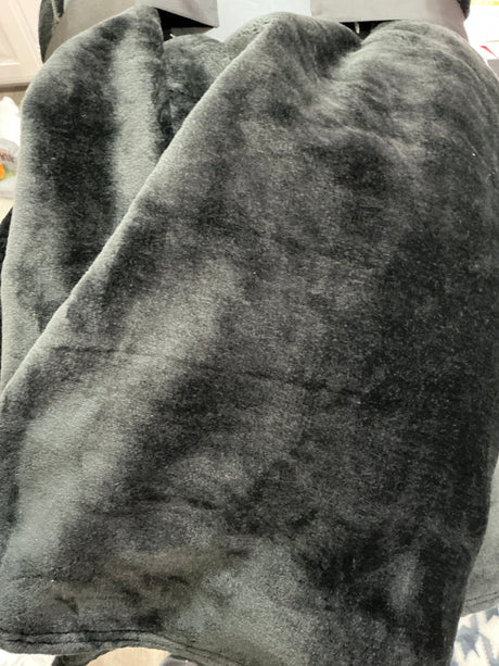 Black Faux Fur Throw Blanket Set – 2 Pack (50” x 70”)