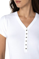 LIVERPOOL SHORT SLEEVE HENLEY TEE IN WHITE STYLE: LM8568K40