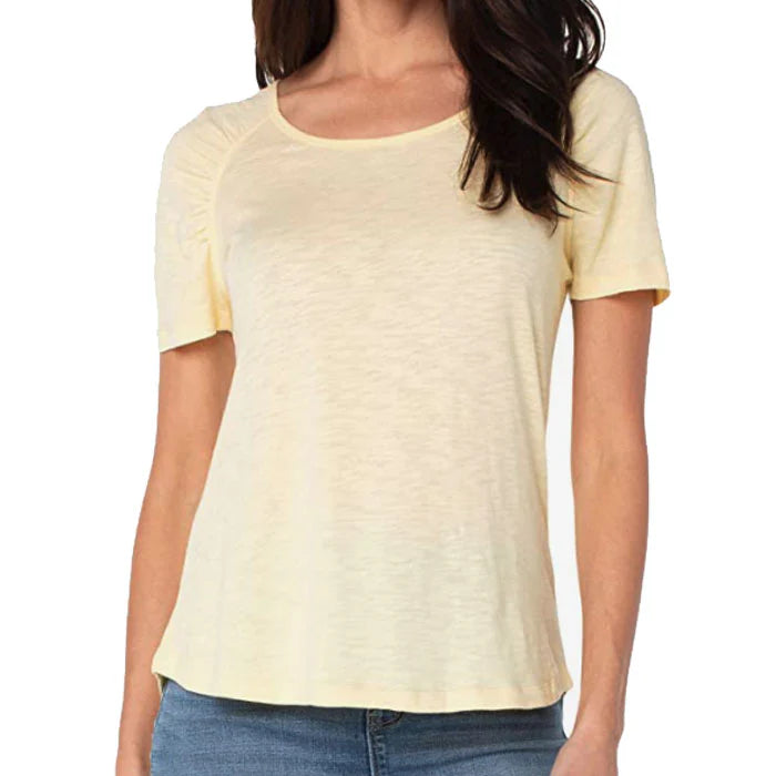LIVERPOOL  SOFT YELLOW LM8581K15 Short Sleeve Slub Tee