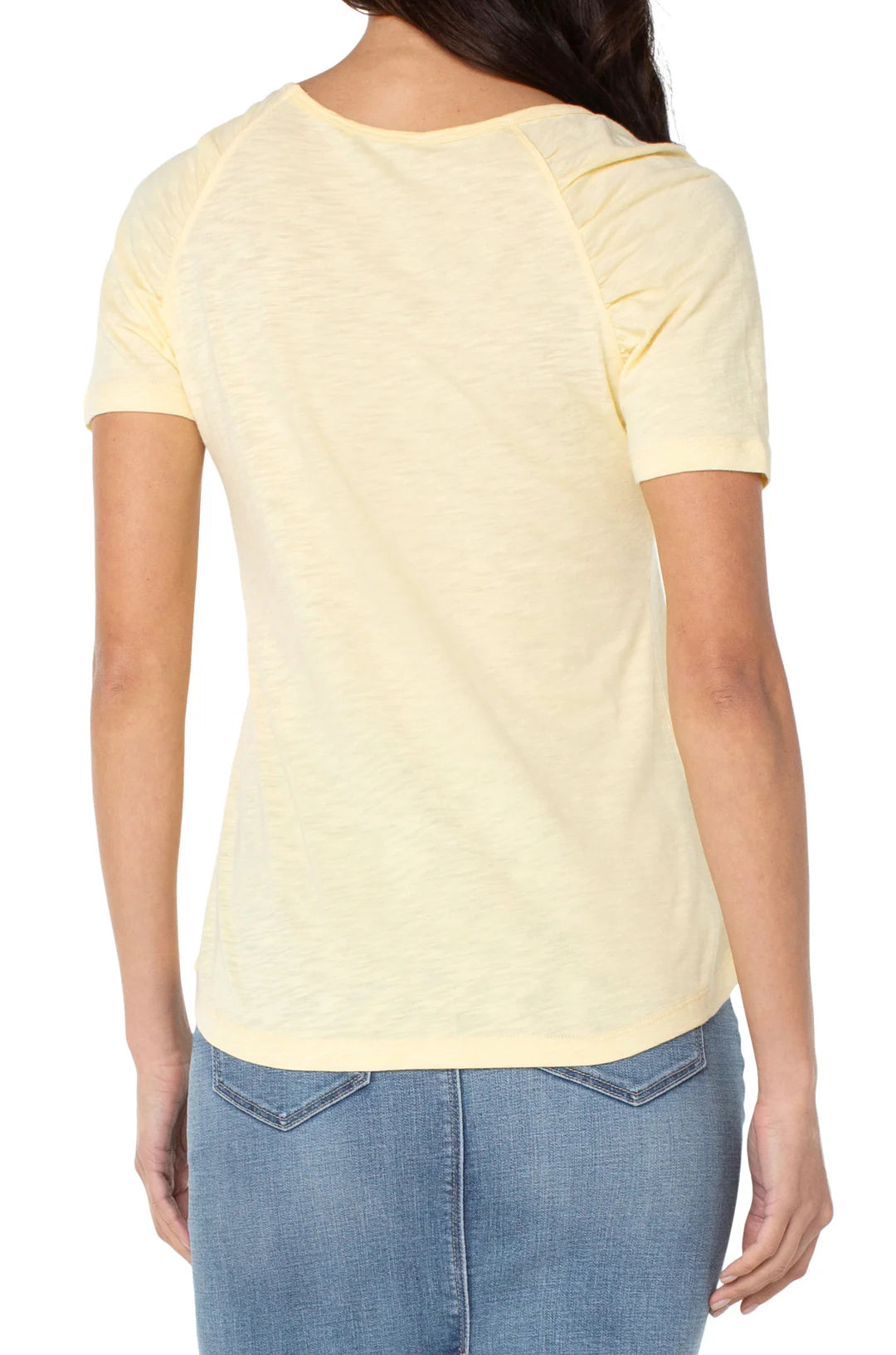 LIVERPOOL  SOFT YELLOW LM8581K15 Short Sleeve Slub Tee
