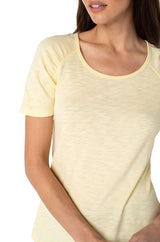 LIVERPOOL  SOFT YELLOW LM8581K15 Short Sleeve Slub Tee