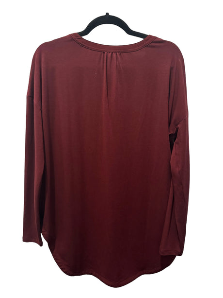Lysee’ RN 135286 Burgundy color Blouse 23-2253-M4