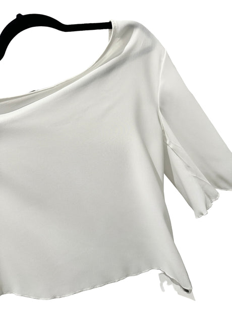 RYAN WAYNE ONE SLEEVE TOP White
