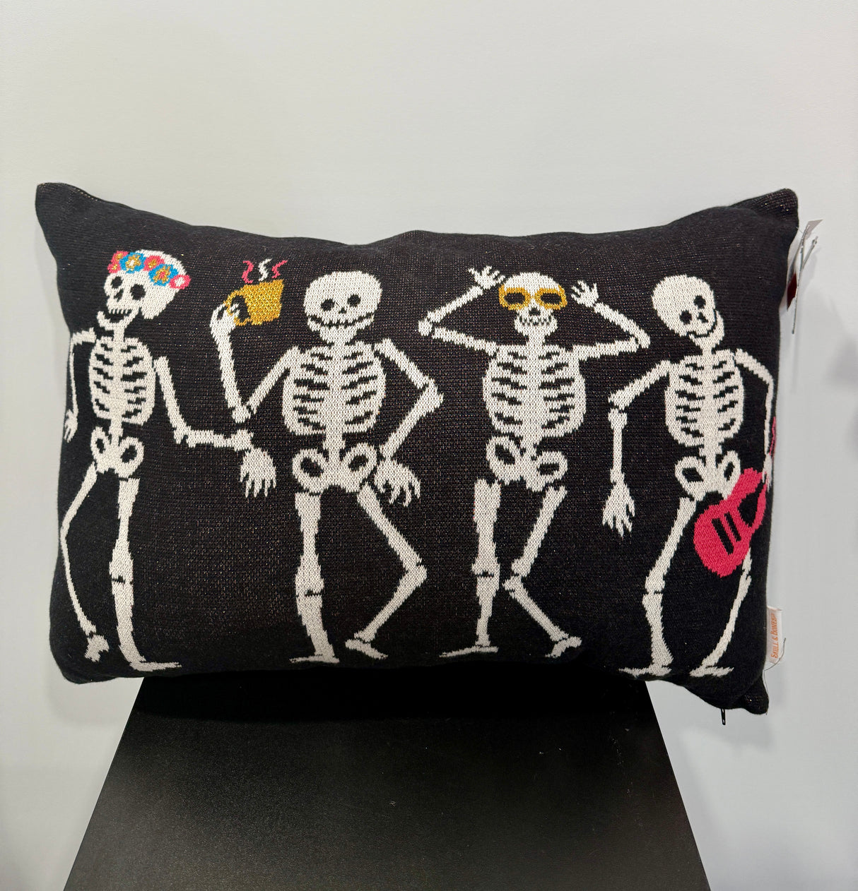 Dancing Skeletons Halloween Pillow