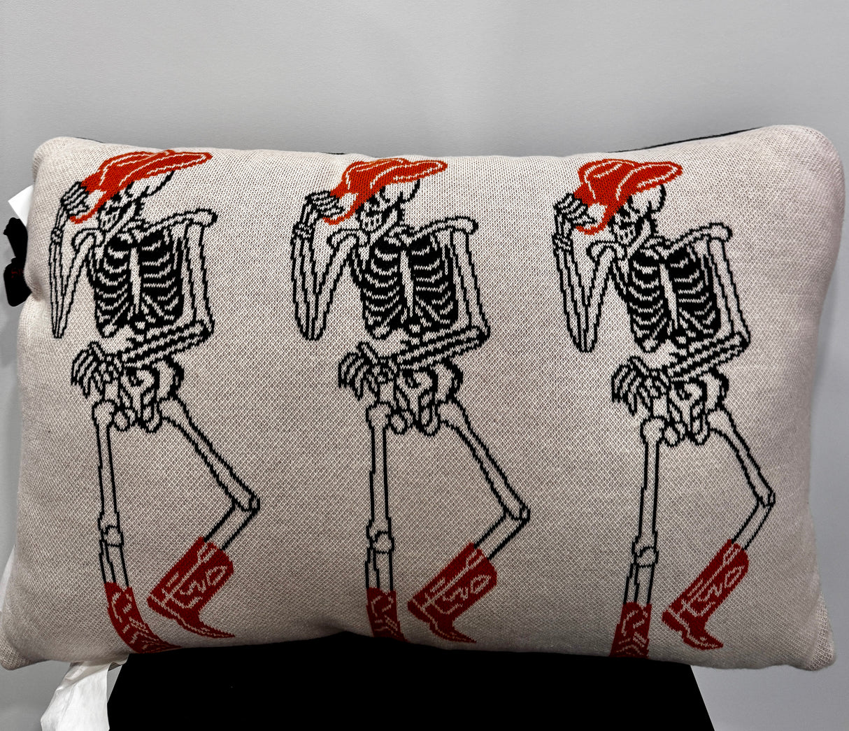 Cowboy Skeleton Halloween Lumbar Pillow