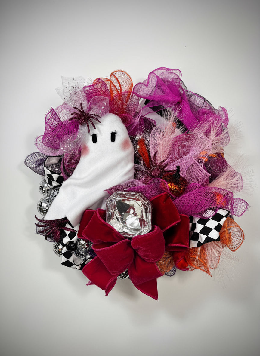 Boo-tiful Glam Ghost Arrangement – Spooky Cute Halloween Décor