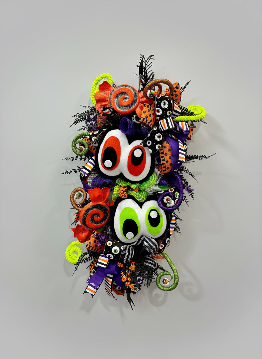 Monster Eyes Halloween Wreath – Spooky Fun Door Décor