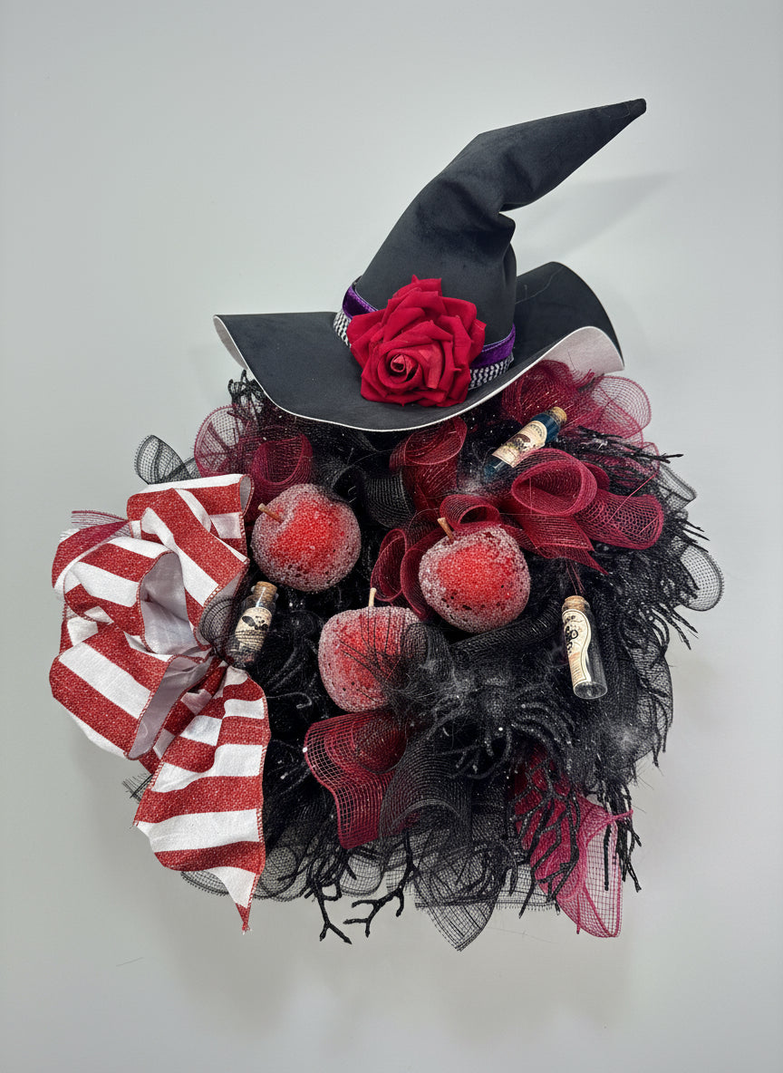 Wicked Apple Witch Hat Arrangement – Halloween Table Décor