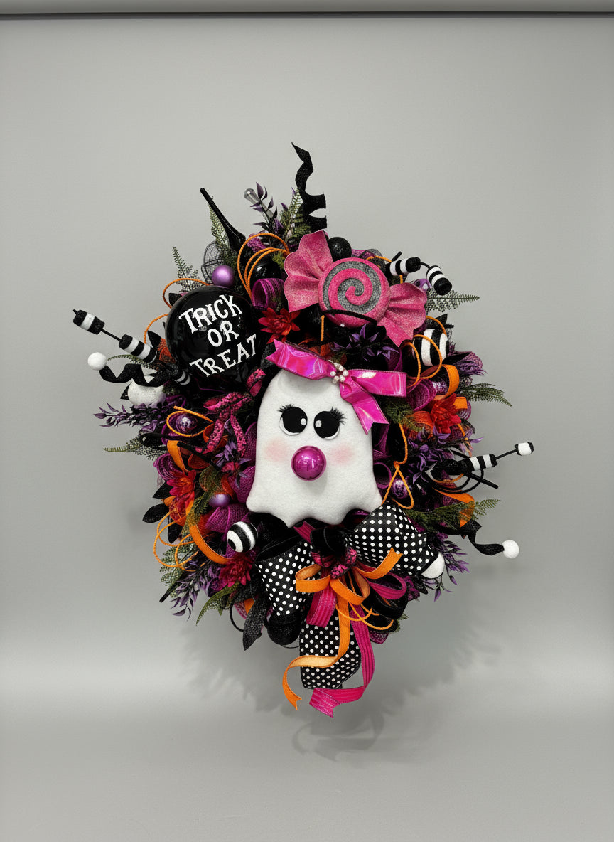 Sweet Boo Wreath – Spooky Glam Halloween Door Décor