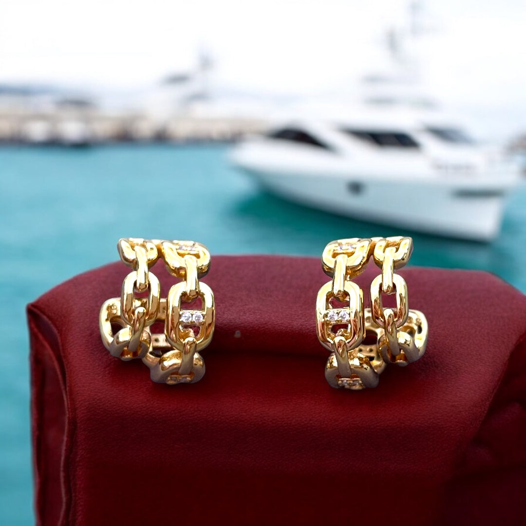 MONACO Earrings – Golden Movement, Riviera Glamour