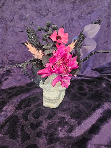 Peral Skull With flowers 2247