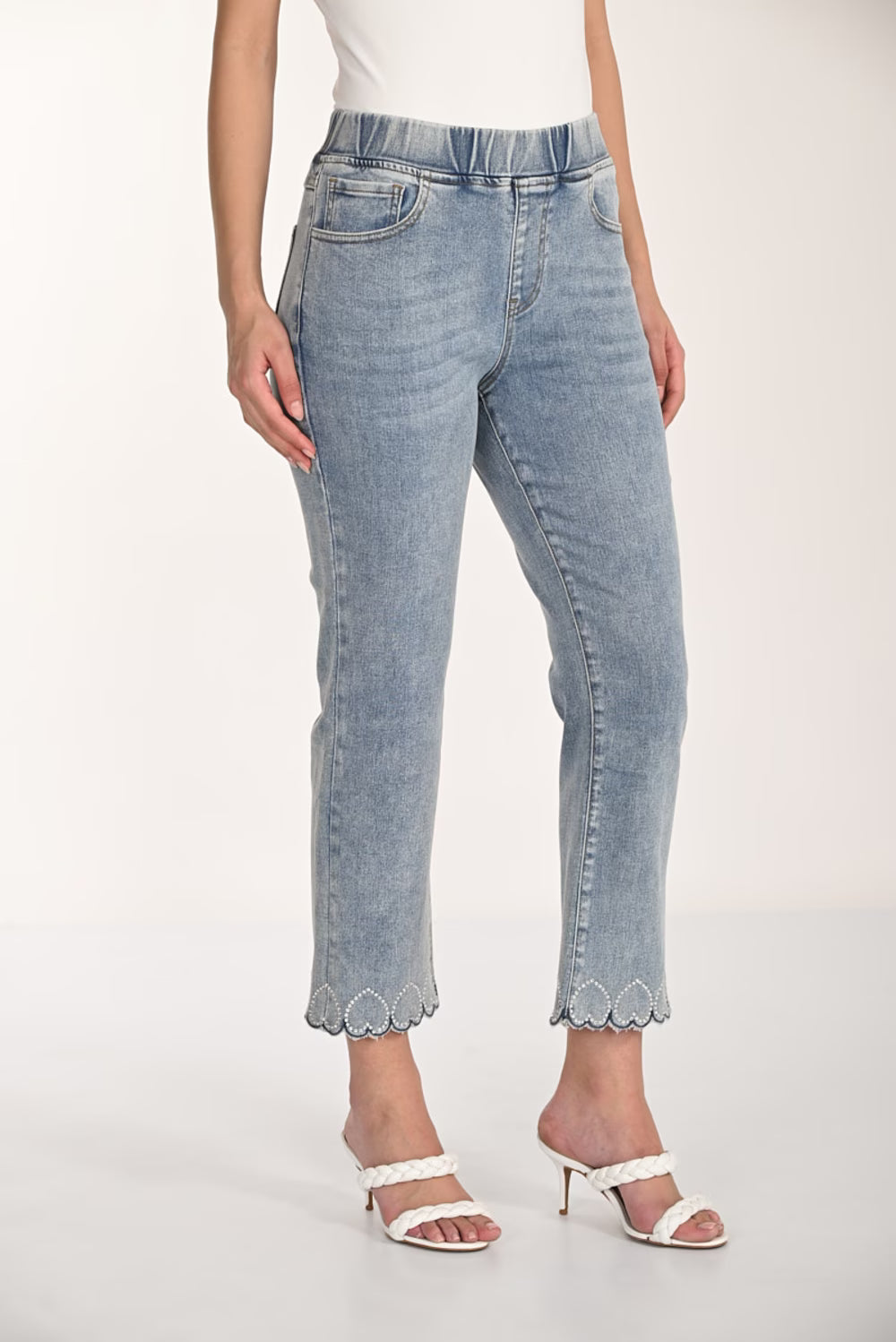 Slim Cropped Embellished Jeans Style 266558