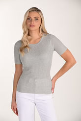 FRANK LYMAN, 266563 SILVER KNIT TEE