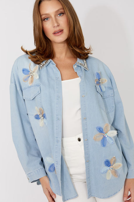 Floral Long-sleeve Casual Shirt Style Jacket266582