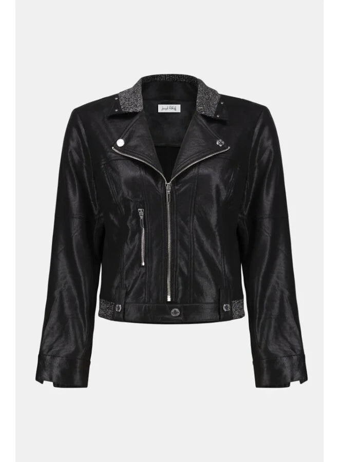 JOSEPH RIBKOFF VEGAN LEATHER MOTORCYCLE JACKET, 253978