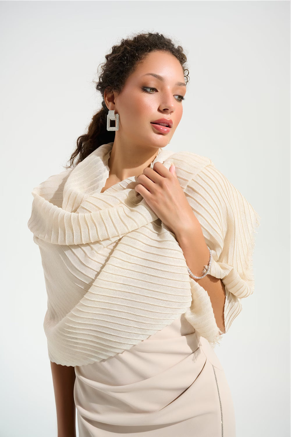 JOSEPH RIBKOFF Fringed Solid Wrap SCARVES 261781