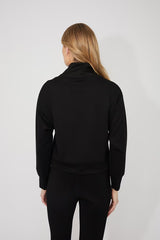 JOSEPH RIBKOFF Scuba Jersey Boxy Sweatshirt With High Collar and Front Zipper 261610