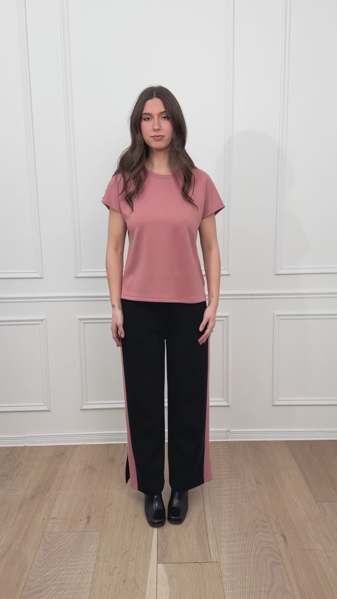 263622 Joseph Ribkoff Black/Vintage Rose Athleisure Wear