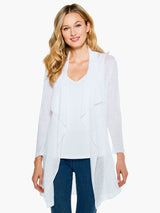 NIC+ZOE FEATHERWEIGHT DRAPE CARDIGAN IN WHITE STYLE: S221118