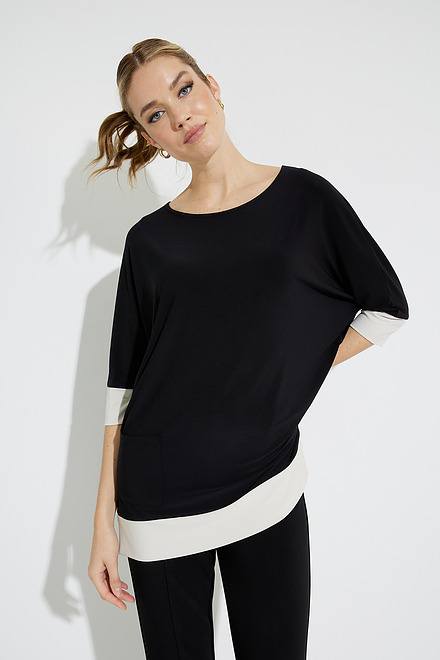 Joseph Ribkoff 231261 LDS Black/Beige Tunic